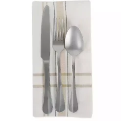 White Chambray French Stripe Napkins, Set of 6