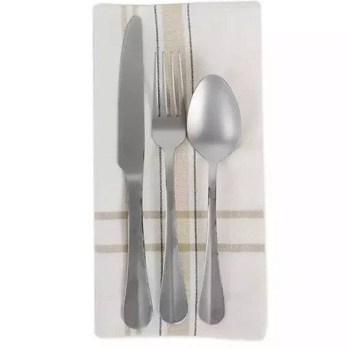 White Chambray French Stripe Napkins, Set of 6