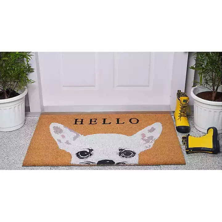 White Chihuahua Hello Doormat
