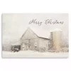 White Christmas Barn Canvas Wall Art
