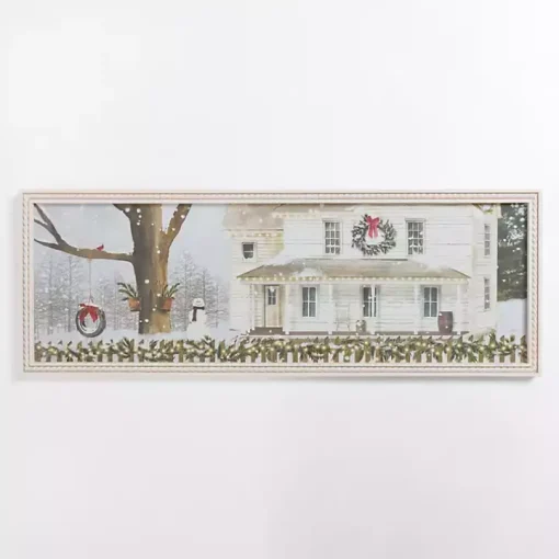 White Christmas Farmhouse Framed Art Print