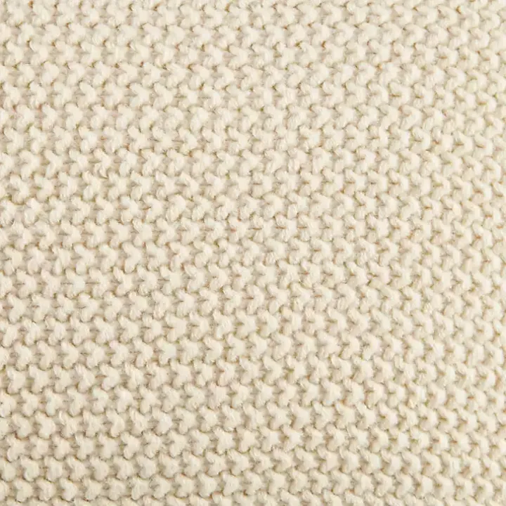 White Chunky Knit Square Pillow Cover