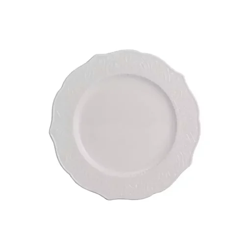 White Dahlia Embossed Side Plates, Set of 6