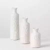 White Embossed Scrolling 3-pc. Vase Set