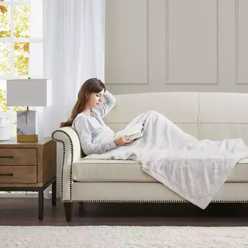 White Faux Fur Oversized Throw