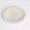 White Faux Marble Scalloped Decorative Bowl