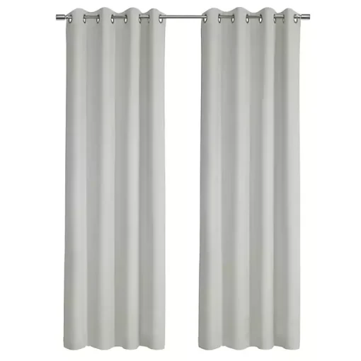 White Faux Suede Blackout Curtain Panel, 63 in.
