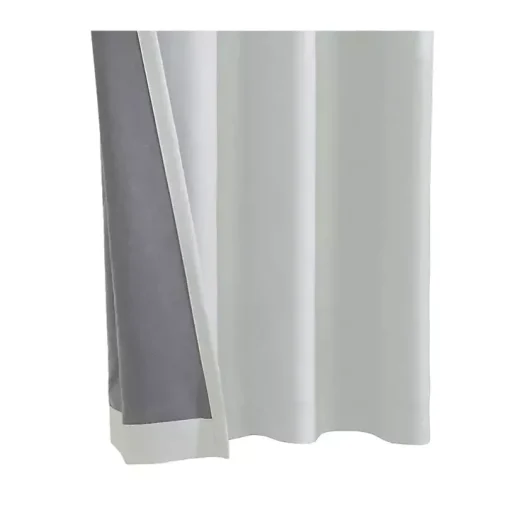 White Faux Suede Blackout Curtain Panel, 63 in.