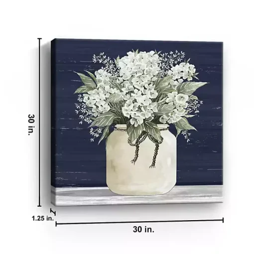 White Flowers II Giclee Canvas Print, 30x30 in.