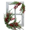 White Frosted Berries and Cedar Pane Wall Plaque