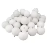 White Glitter Shatterproof Ornaments, Set of 60