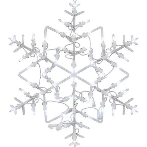 White LED Snowflake Window Silhouette, 18 in.