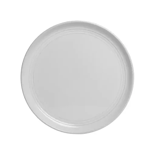 White Linear Salad Plates, Set of 6