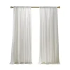 White Linen Blend Curtain Panel Set, 84 in.