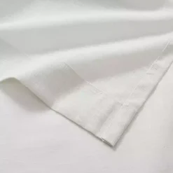 White Linen Blend Curtain Panel Set, 84 in.