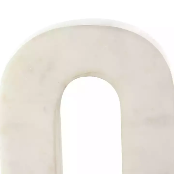 White Marble Arched Bookends, Set of 2