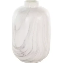 White Marble Ceramic Vases, Set of 3