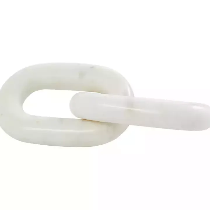 White Marble 2-Link Chain Sculpture