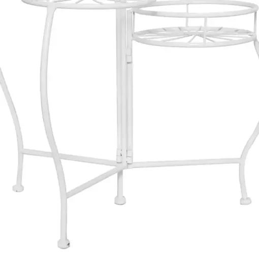 White Metal Starburst 3-Tier Plant Stand