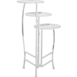 White Metal 3-Tier Plant Stand