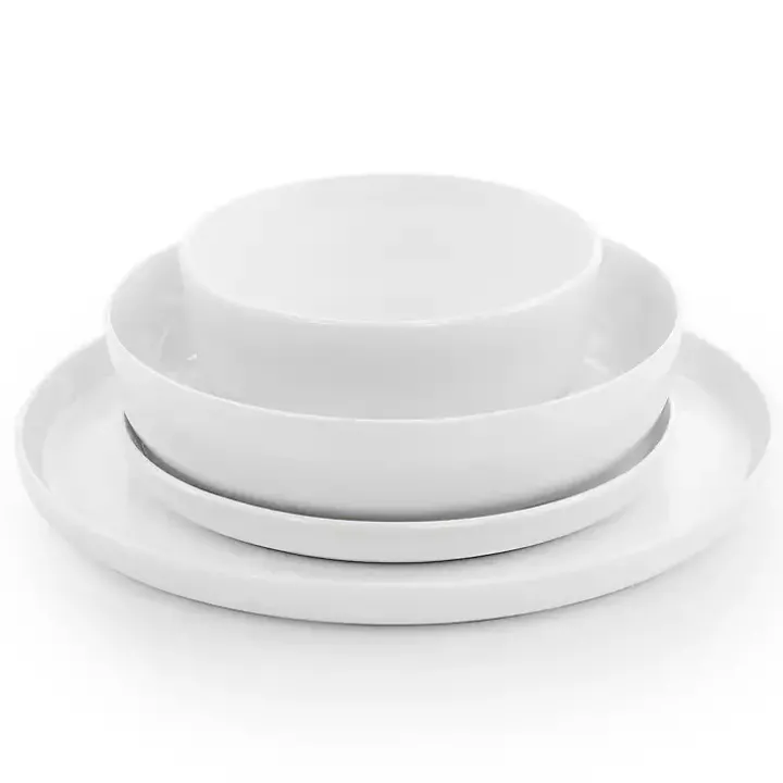 White Modern Ceramic 16-pc. Dinnerware Set