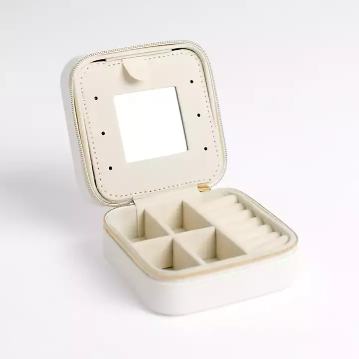 White Monogram J Travel Jewelry Box