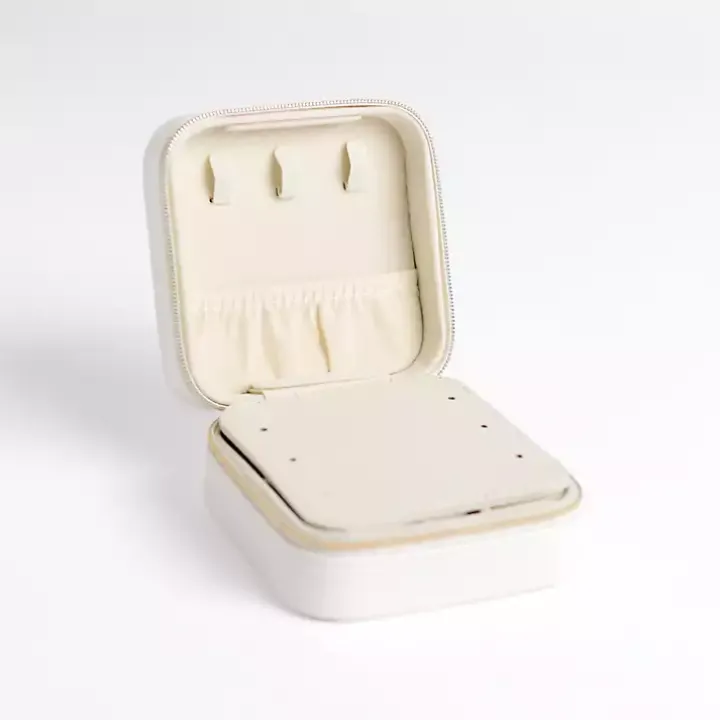 White Monogram J Travel Jewelry Box