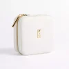 White Monogram K Travel Jewelry Box