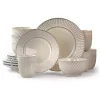 White 16-pc. Embossed Stoneware Dinnerware Set