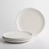 White Petals Ceramic Salad Plates, Set of 4