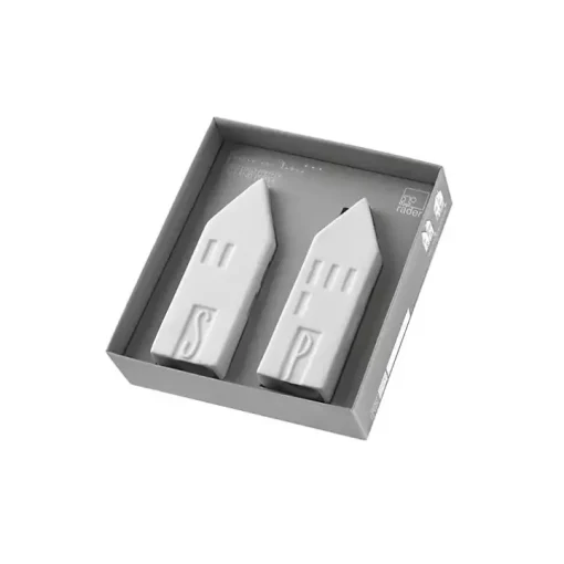 White Porcelain House Shaped Salt & Pepper Shakers