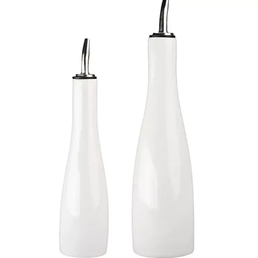 White Porcelain 2-pc. Oil and Vinegar Carafe Set