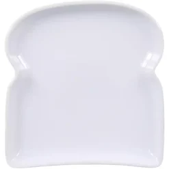 White Porcelain Toast Plates, Set of 4