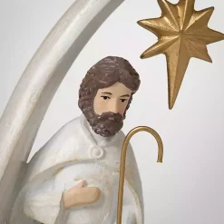 White Resin Holy Family Nativity Scene