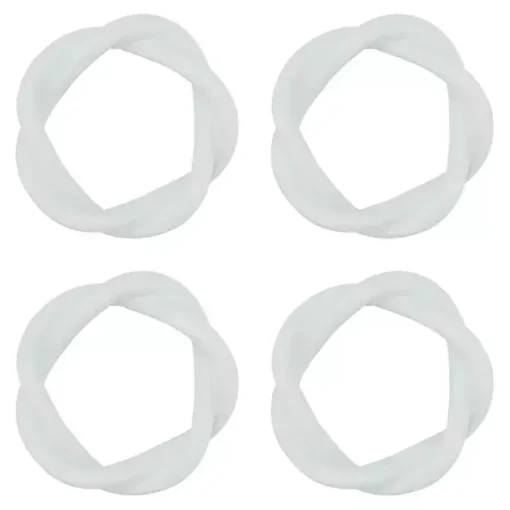 White Resin Twisted Napkin Rings, Set of 4