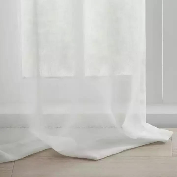 White Rosette Tab Top Curtain Panel, 95 in.