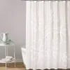 White Ruffle Flower Shower Curtain