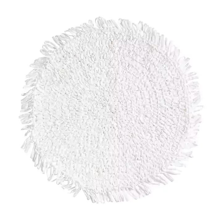 White Rustic Raffia Placemats, Set of 4