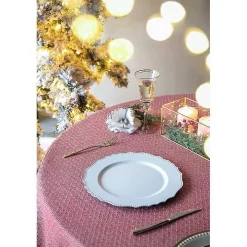 White Scalloped Beaded Rim Chargers, Set of 4