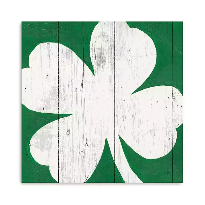 White Shamrock Canvas Art Print
