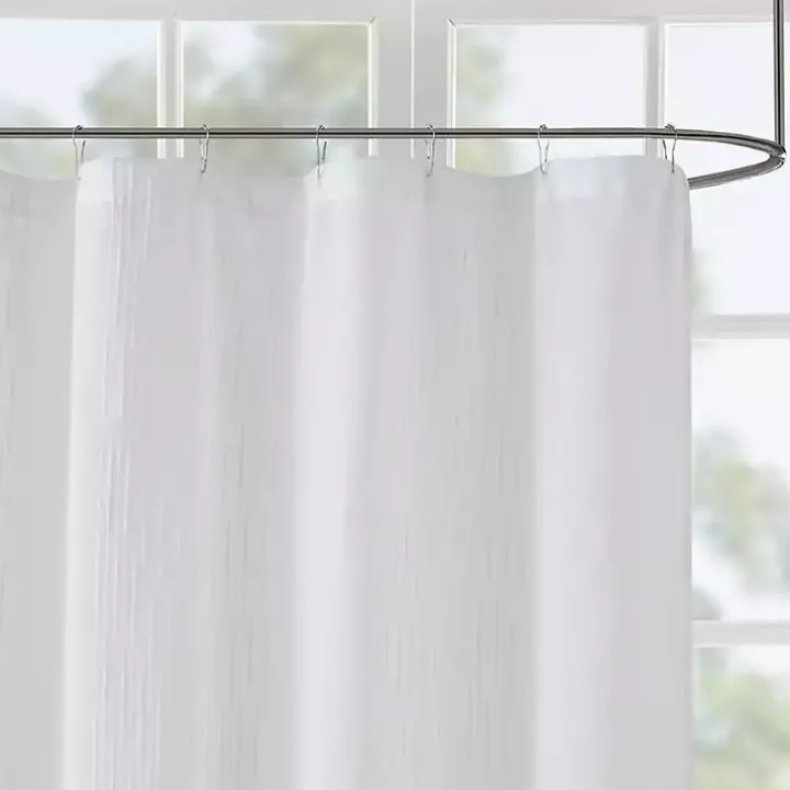 White Sheer Shower Curtain