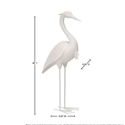 White Standing Egret Statue, 18 in.