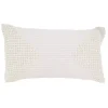 White Textured Woven Diamond Lumbar Pillow