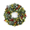 White Tip Pinecone and Eucalyptus Pre-Lit Wreath
