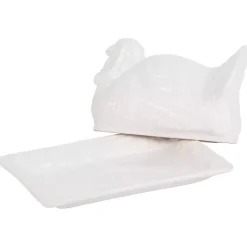 White Turkey Harvest Butter Dish