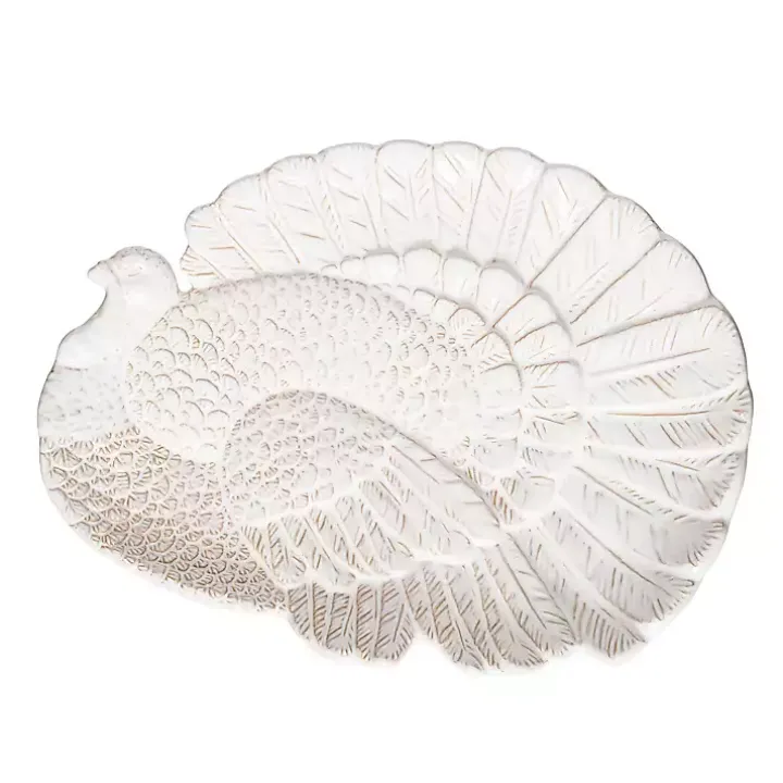 White Turkey Harvest Serving Platter