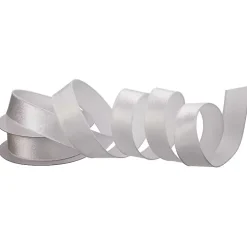 White Velvet Dupioni 10 yard Christmas Ribbon