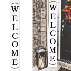 White Welcome Laurel Porch Board