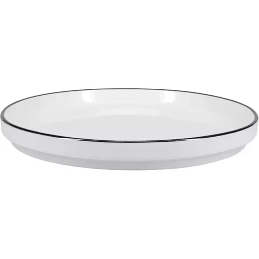 White with Black Rims 16-pc. Dinnerware Set