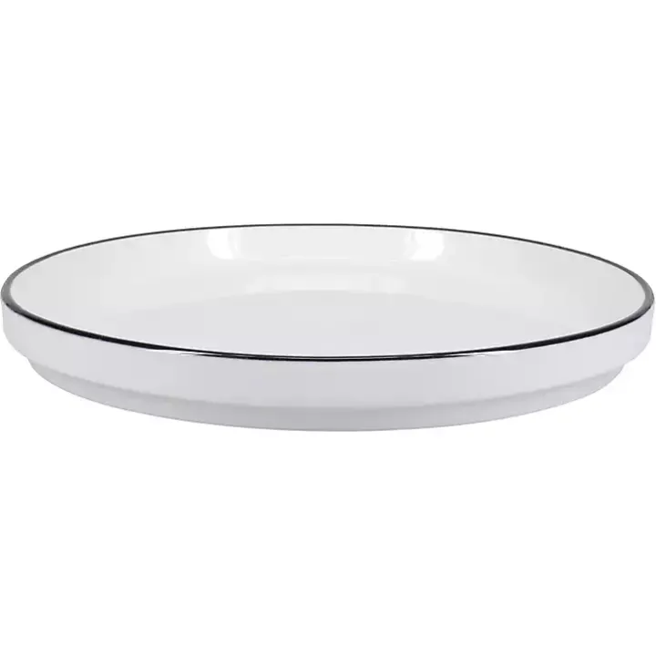 White with Black Rims 16-pc. Dinnerware Set